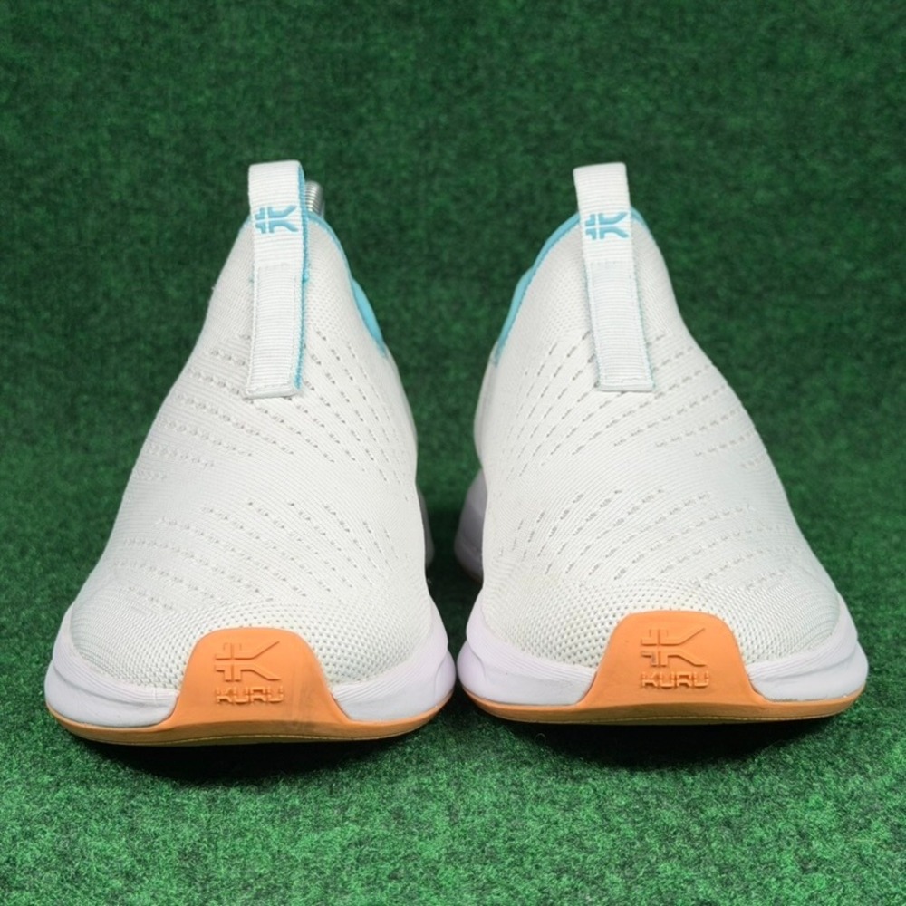 Kuru Atom Womens 8.5 White Blue Slip On Walking Shoes Comfort Sneakers 20850785 - Picture 4 of 9